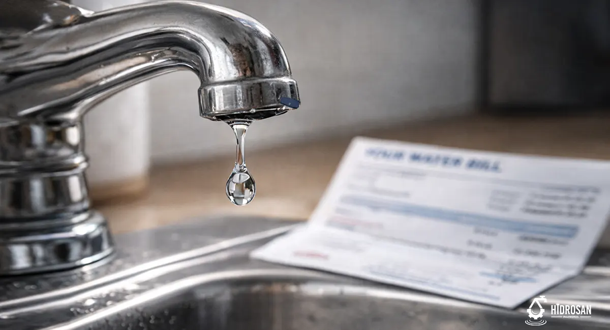 Desperdicio de agua: Una fuga de 1 gota por segundo desperdicia 11,000 litros al año